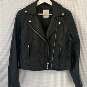 Abercrombie & Fitch Classic Black Leather Jacket